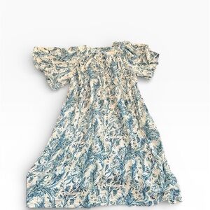 GO SOFTLY blue floral night dress with pockets size 1X